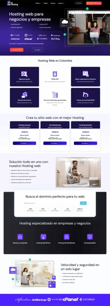 Sitio web adsnethosting.com