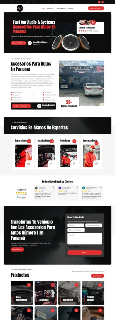 Sitio web de Fastcar Audio